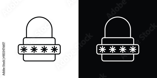 Password icons vector symbol with editable stroke lines for web designs