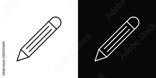 Pencil icons vector symbol with editable stroke lines for web designs