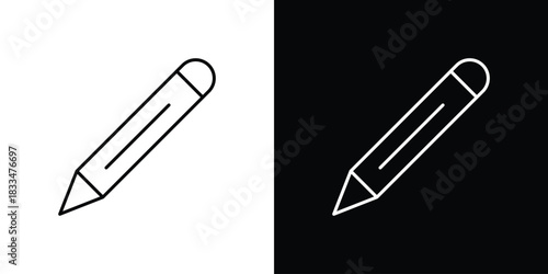 Pencil icons vector symbol with editable stroke lines for web designs