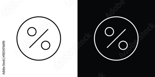 Percentage icons vector symbol with editable stroke lines for web designs