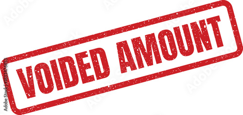 Distressed rubber stamp design signifying a voided amount, essential for financial statements and transaction records