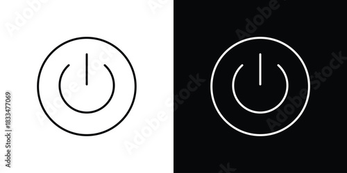 Power button icons vector symbol with editable stroke lines for web designs