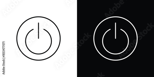 Power button icons vector symbol with editable stroke lines for web designs