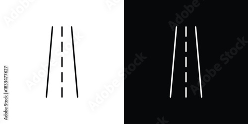 Road icons vector symbol with editable stroke lines for web designs