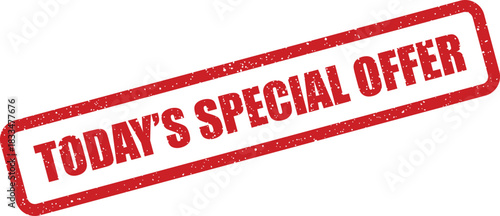Grunge effect rubber stamp displaying the important message TODAYS SPECIAL OFFER in a prominent rectangular shape for promotions
