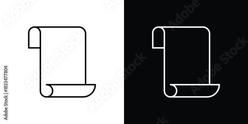 Scroll icons vector symbol with editable stroke lines for web designs
