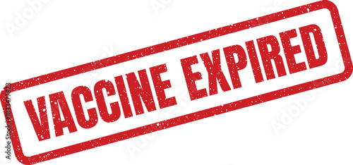 Grunge rubber stamp displaying Vaccine Expired for pharmaceutical product alerts and medical inventory