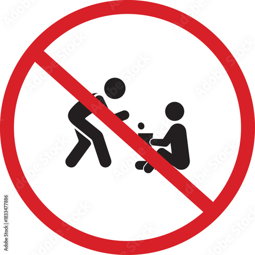 Vector icon prohibiting panhandling and begging