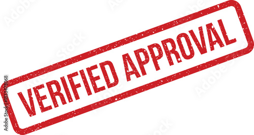 Grunge style red rectangular stamp with the clear text VERIFIED APPROVAL for official document endorsement