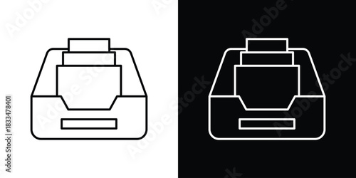Store files icons vector symbol with editable stroke lines for web designs