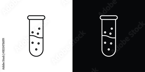 Test tube icons vector symbol with editable stroke lines for web designs