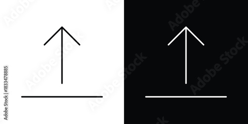 Upload icons vector symbol with editable stroke lines for web designs
