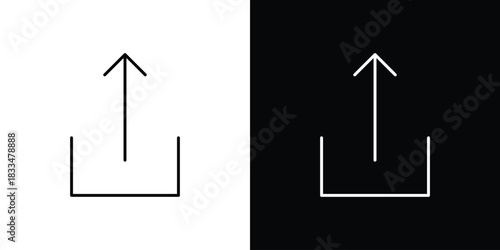 Upload icons vector symbol with editable stroke lines for web designs