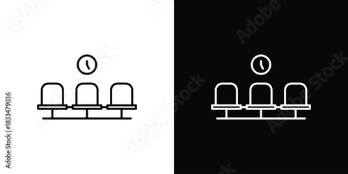 Waiting Room icons vector symbol with editable stroke lines for web designs