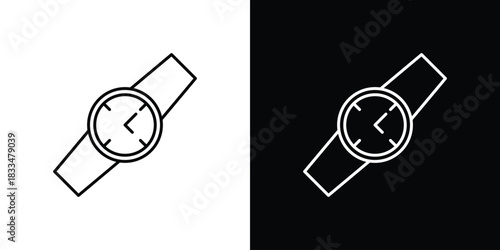 Watch icons vector symbol with editable stroke lines for web designs