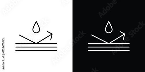 Waterproof icons vector symbol with editable stroke lines for web designs