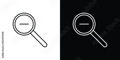 Zoom out icons vector symbol with editable stroke lines for web designs