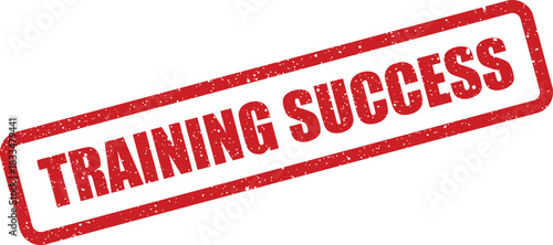 Grungy rectangular stamp featuring the encouraging words TRAINING SUCCESS for professional development documentation