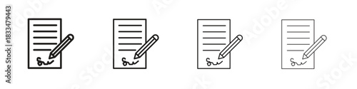 Agreement icon, thin line symbols. eps 10 vector