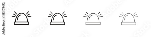 Ambulance siren icon, thin line symbols. eps 10 vector
