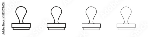 Approval stamp icon, thin line symbols. eps 10 vector