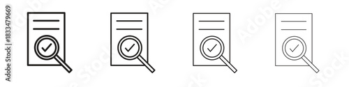 Audit icon, thin line symbols. eps 10 vector