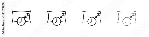 Bedtime icon, thin line symbols. eps 10 vector