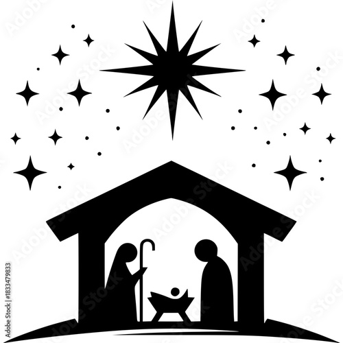 Nativity Bethlehem Icon Vector