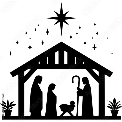 Nativity Bethlehem Icon Vector