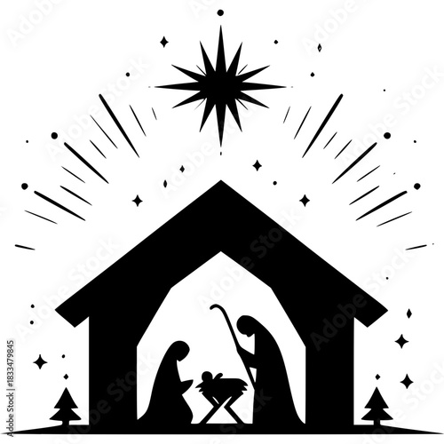 Nativity Bethlehem Icon Vector