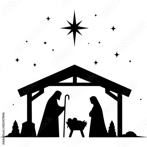 Nativity Bethlehem Icon Vector