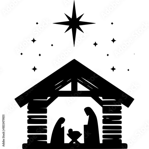 Nativity Bethlehem Icon Vector