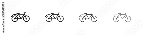 Bicycle icon, thin line symbols. eps 10 vector