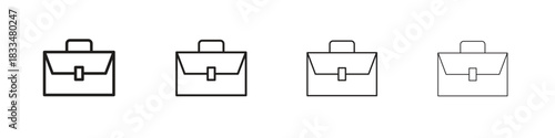 Briefcase icon, thin line symbols. eps 10 vector