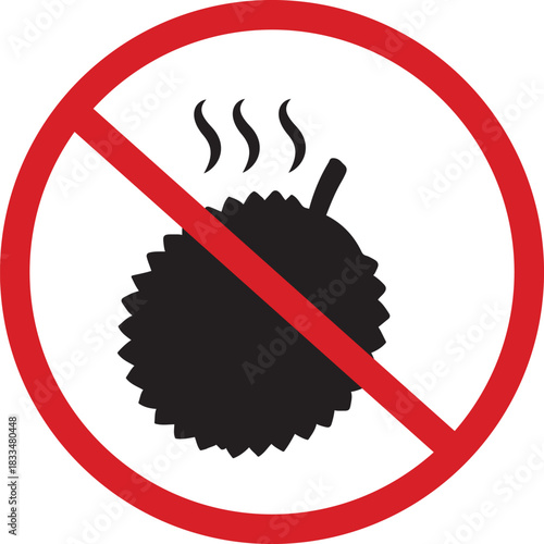 No Durian Allowed Sign Vector Illustration