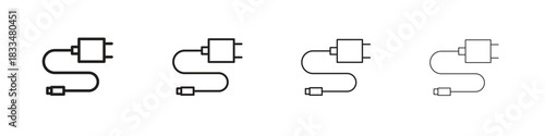 Charger icon, thin line symbols. eps 10 vector