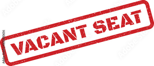 Grungy red rubber stamp with text clearly showing a seat is currently unoccupied and free