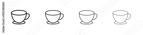 Coffee icon, thin line symbols. eps 10 vector