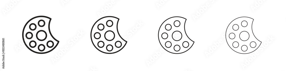 Obraz premium Cookie icon, thin line symbols. eps 10 vector