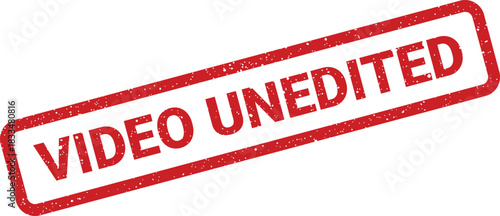 Grungy style rubber stamp visual featuring the prominent phrase VIDEO UNEDITED indicating raw footage or original material status