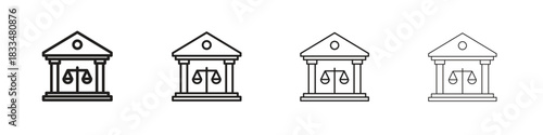Court icon, thin line symbols. eps 10 vector