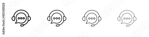 Customer service icon, thin line symbols. eps 10 vector