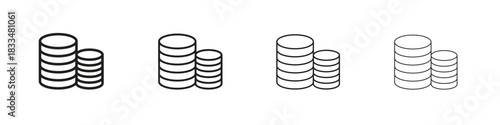 Database icon, thin line symbols. eps 10 vector