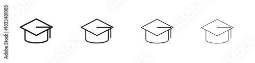 Degree icon, thin line symbols. eps 10 vector