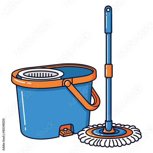 vector illustration of a mop