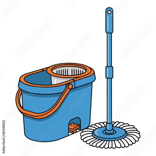 vector illustration of a mop