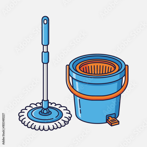 vector illustration of a mop