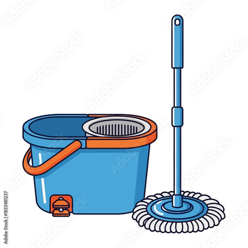 vector illustration of a mop