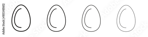 Egg icon, thin line symbols. eps 10 vector