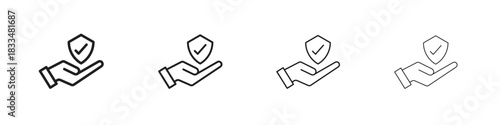 Encryption icon, thin line symbols. eps 10 vector
